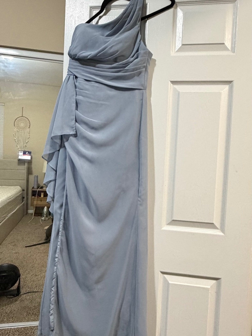 Azazie Dusty Blue Chiffon Dress